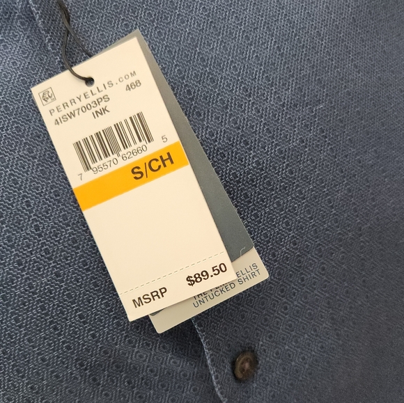 NWT Perry Ellis Dark Sapphire Oeko-Tex  Size Small - Picture 3 of 5